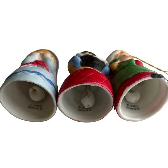 Set Of 3 Vintage Jasco Hand Painted Christmas Caroler Ornaments - Picture 8 of 8